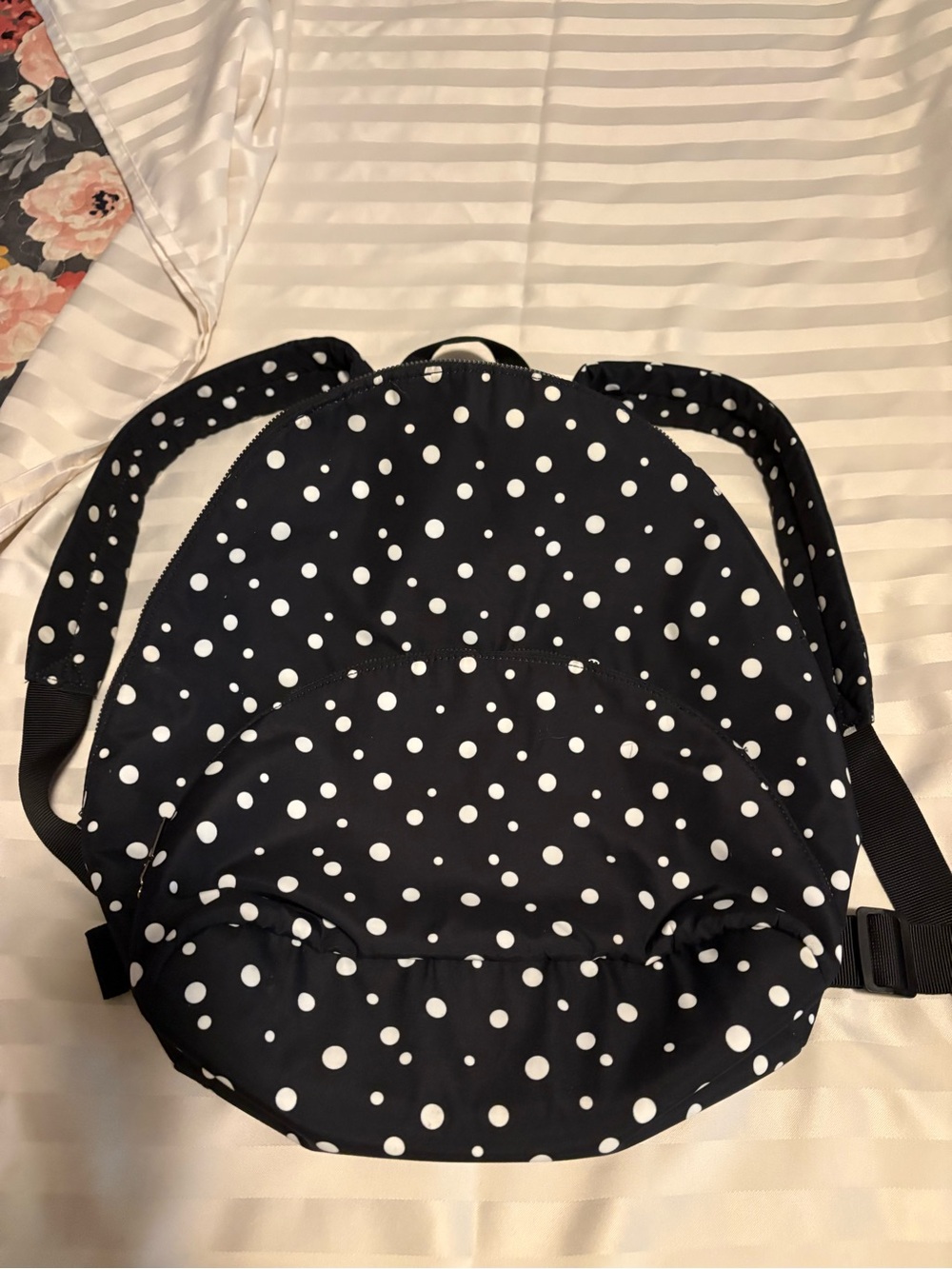 INC International Concepts Black and White Polka Dot Backpack